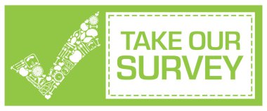 Take Our Survey concept image with text and health symbols. clipart