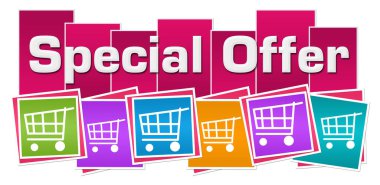 Metin ve alışveriş arabası sembollü özel öneri konsepti.