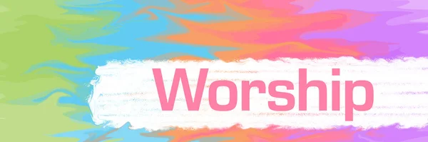 Worship Text Written Colorful Background — Stock Photo, Image