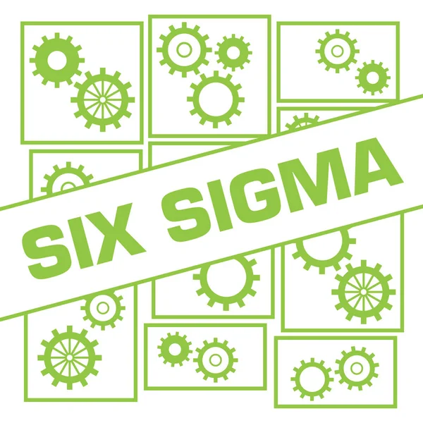 Seis Sigma Concepto Imagen Con Símbolos Texto Engranaje — Foto de Stock