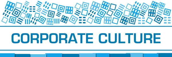 Corporate Culture text written over blue background.