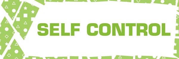 Self control text over green background.