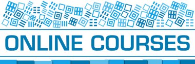Mavi arka plan üzerinde yazılı online kurslar metin.
