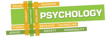 Psikoloji konsept resmi metin ve ilgili sözcük bulut.