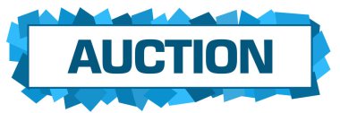 Açık artırma metni mavi arkaplan üzerine yazıldı.