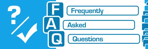 FAQ - Frequently Asked Questions text written over blue background.