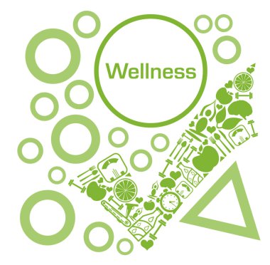 Metin ve sağlıkla ilgili sembollerle sağlık konsepti resmi.