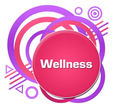 Wellness text written over pink purple background.