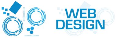 Mavi arka plan üzerine yazılmış Web Tasarım metni.