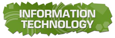 Information technology text written over green background.