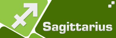 Sagittarius concept image with text and related symbol.