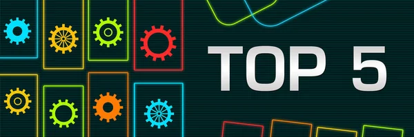 Top Five Concept Image Text Gear Symbols — Foto de Stock