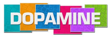 Dopamine text written over colorful background.