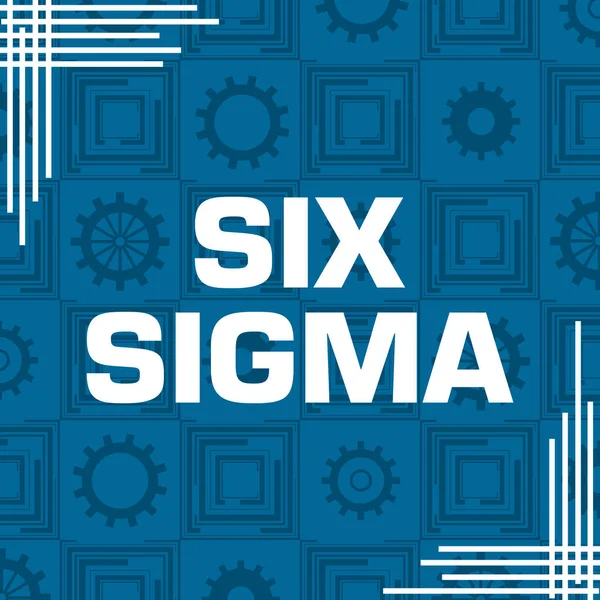 Six Sigma text written over blue background.