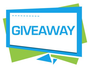 Giveaway text written over green blue background.
