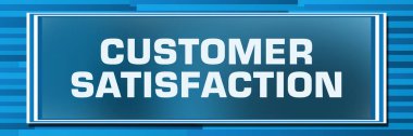 Mavi arka plan üzerinde yazılı müşteri memnuniyeti metin.
