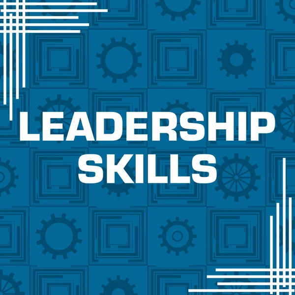 Leadership Skills text written over blue background.