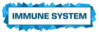 Immune system text written over blue background.