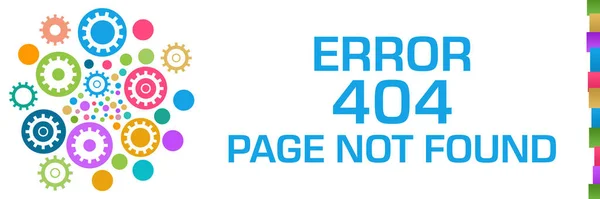 Error 404 Page Not Found concept image with text and gear symbols.