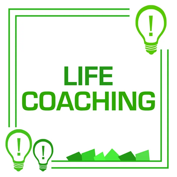 Life Coaching Concept Image Text Bulb Symbols — Foto de Stock