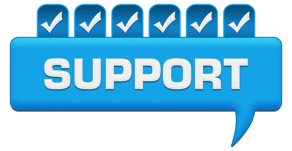 Support Concept Image Text Tick Mark Symbols — Stock Photo, Image