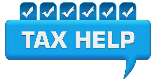 Tax Help Concept Image Text Tick Mark Symbols — Stock Fotó