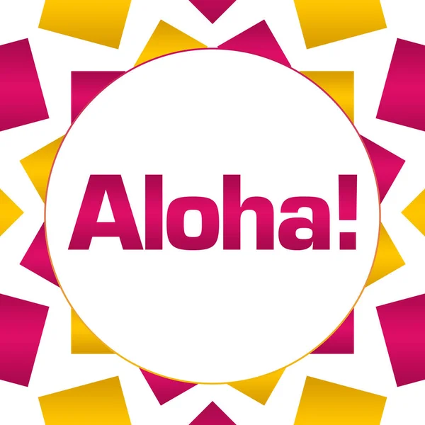 Aloha Texto Escrito Sobre Fundo Amarelo Rosa — Fotografia de Stock