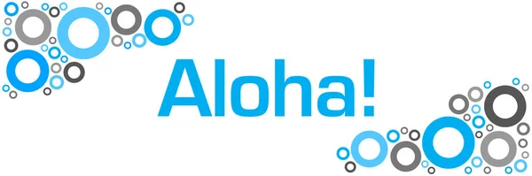 Aloha Texto Escrito Sobre Fondo Gris Azul —  Fotos de Stock