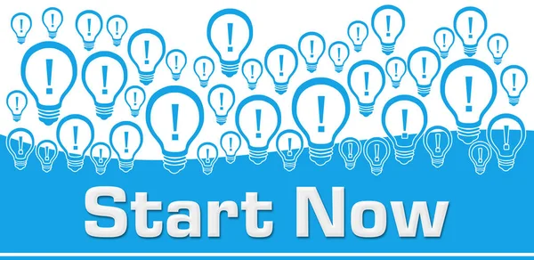 Start Now Text Written Blue Background — Stock Photo, Image
