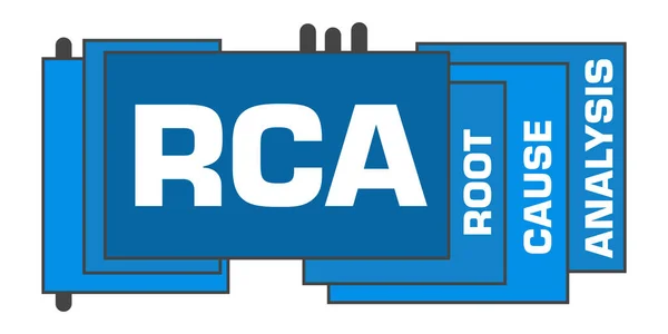 RCA - Root Cause Analysis text written over blue background.