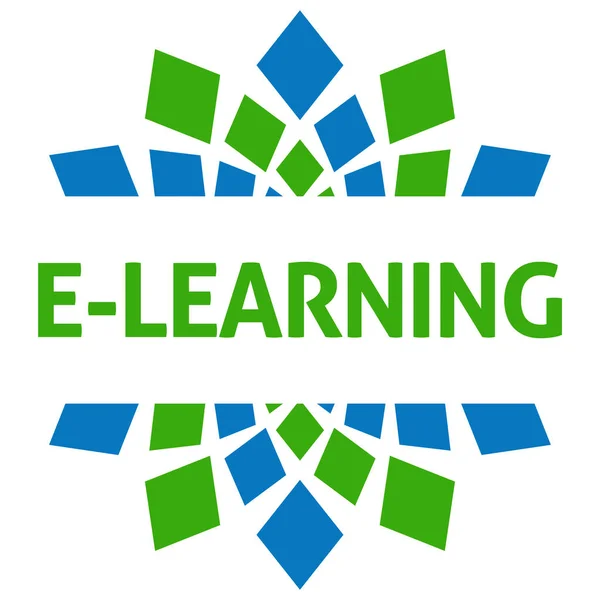 Testo Learning Scritto Sfondo Blu Verde — Foto Stock