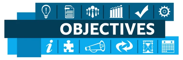 Objectives Concept Image Text Business Symbols — Stock Photo, Image