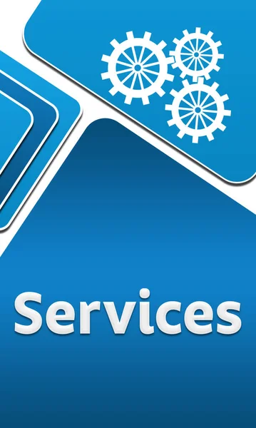 Dienstleistungskonzept Bild Mit Text Und Zahnradsymbolen — Stockfoto