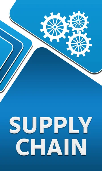 stock image Supply Chain concept image with text and gear symbols.