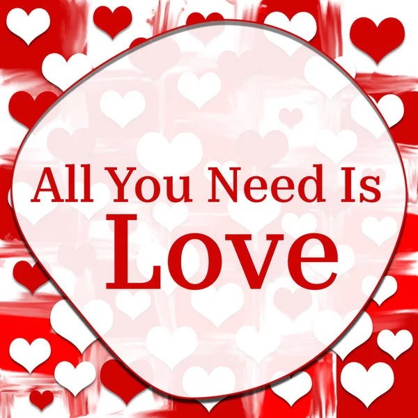 Alles Sie Brauchen Ist Liebe Text Über Roten Romantischen Herzen — Stockfoto