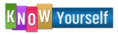 Know yourself text written over colorful background.
