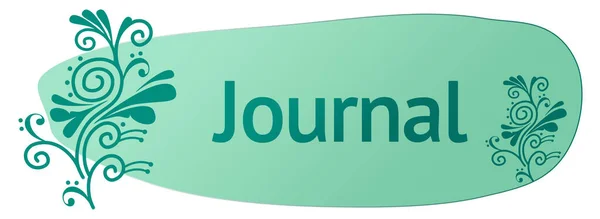 Journal Text Written Turquoise Background Swirl Elements — Stock Photo, Image