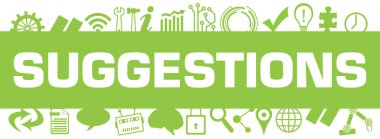 Metin ve teknoloji sembolleriyle öneriler konsept resmi.