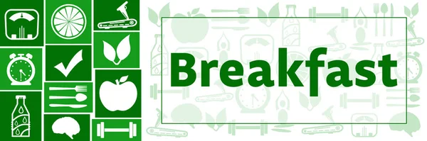 Breakfast Concept Image Text Health Related Symbols — Stockfoto