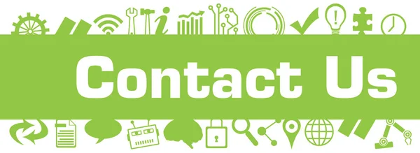 Contact Concept Image Text Technology Symbols — Stockfoto
