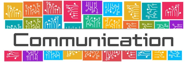 Communicatie Concept Beeld Met Tekst Circuit Symbolen — Stockfoto