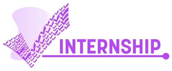 Internship Concept Image Text Tick Mark Symbols — Foto Stock