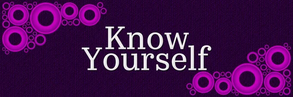Know yourself text written over pink purple background.