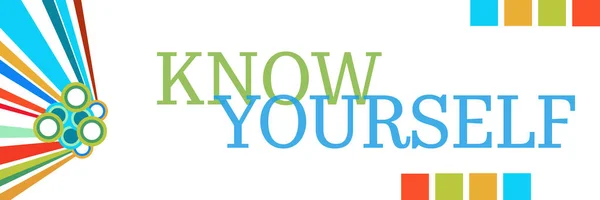 Know yourself text written over colorful background.