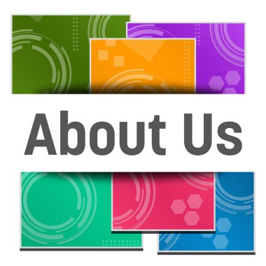 Renkli arkaplanda bizim hakkımızda yazılan metin.