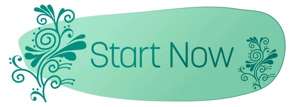 Start Now Text Written Turquoise Background Swirl Elements — Stock Photo, Image