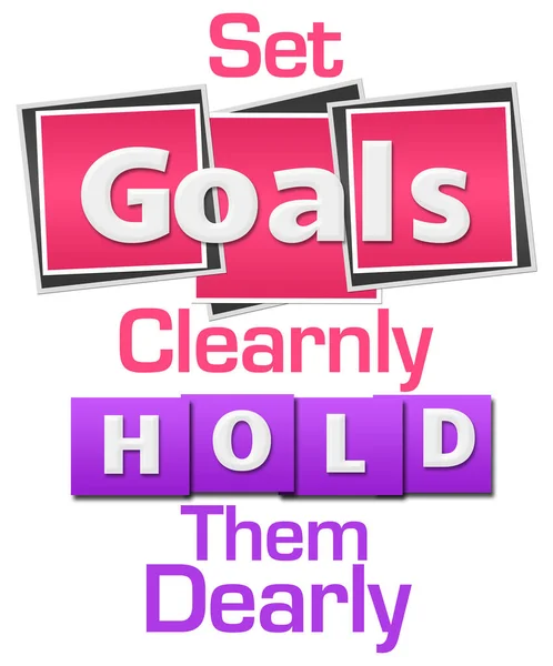 Goals quote written over pink purple background.