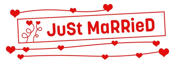 Nur Verheirateter Text Auf Rotem Romantischem Hintergrund — Stockfoto