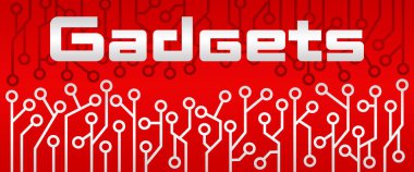 Metin ve devre sembolleri ile Gadgets konsept resmi.