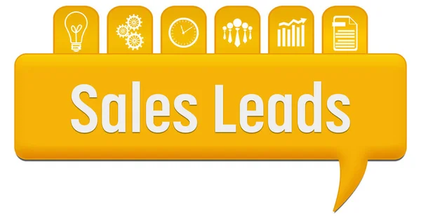 Sales Leads concept image with text and business symbols.